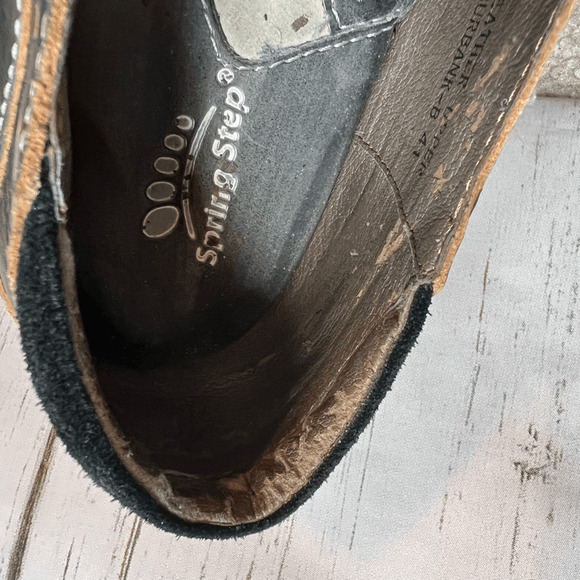 Spring Step Burbank slip on brown embossed shoes Size 9.5 - Picture 6 of 12